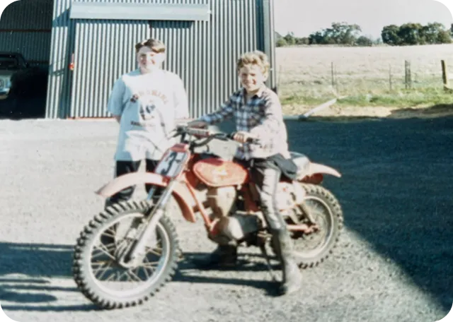 A young Nick Bell on the family cattle farm